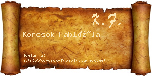 Korcsok Fabióla névjegykártya